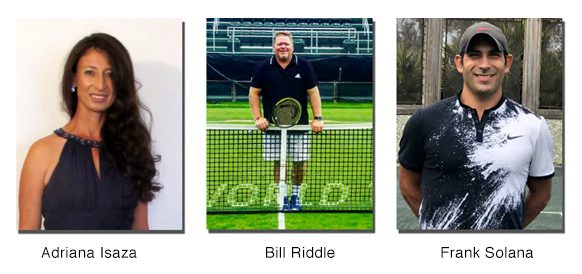 Three pictures of a man holding a tennis racket.